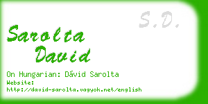 sarolta david business card